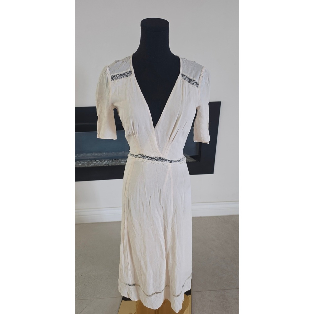 Reformation woodson Lace Trim VTG lingerie inspired Dress cottagecore RTL $298